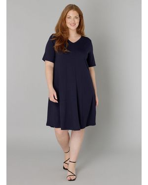 Base Level Curvy Shirtkleid Abernathy Sommerkleid In leicht ausgestellter Form - Blau
