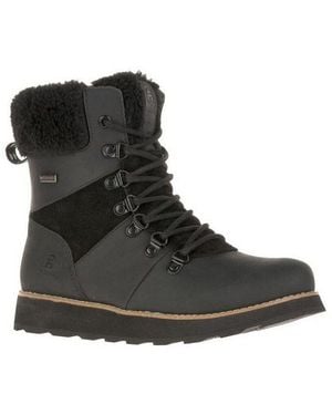 Kamik Arielf Winterstiefel Wasserdichter Damen Leder-Wintersschuh, Knöchelhoch - Schwarz