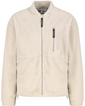 Sublevel Fleecejacke mit Leistentaschen Outdoorjacke Kuscheljacke - Natur
