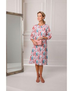 Goldner Abendkleid Aufregend Plissiertes Kleid - Pink