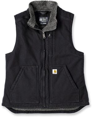 Carhartt Steppweste Winterweste Sherpa Lined Mock Neck Vest - Schwarz