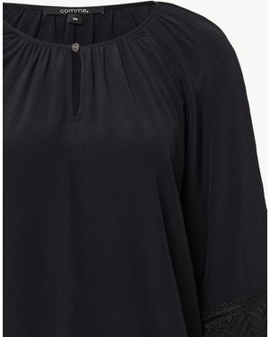 Comma, Langarmbluse Bluse - Schwarz