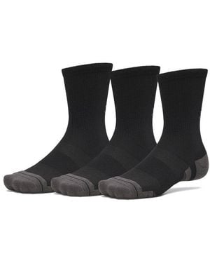 Under Armour Sportsocken New Ua Perf Tech 3Pk Crew (Packung, 3-Paar) 3Er-Pack, Für Sportliche Aktivitäten, Angenehme Passform - Schwarz