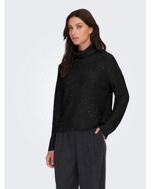 ONLY Rollkragenpullover Onlarizona Ls Sequins Rollneck Pull Knt - Schwarz