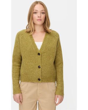Camel Active Cardigan mit Raglanärmeln und Knopfverschluss Langarm Markenlabel - Grün