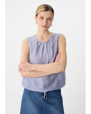 comma casual identity Blusentop Leichte ärmellose Bluse aus Lyocellmix - Blau