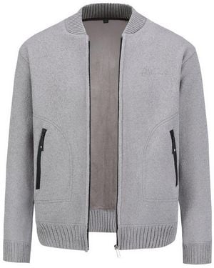 Allthemen Strickjacke Herren Strickjacke Mit Stehkragen Cardigan Männer Pulli Für Winter - Blau