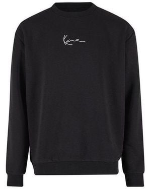 Karlkani Rundhalspullover Herren Kkmq12003Blk Small Signature Crew (1-Tlg) - Schwarz