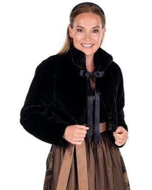 Hangowear Trachtenjacke Wende Plüschbolero Damen - Schwarz