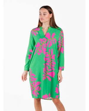 Key Largo Druckkleid WD KYOTO v-neck - Weiß