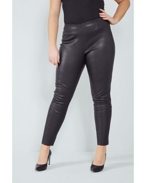 Sara Lindholm Leggings Tight Fit echtes Leder - Blau