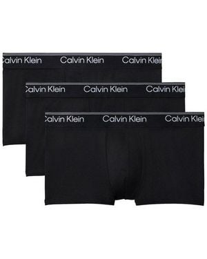 Calvin Klein Trunk Low Rise Trunk 3Pk (Packung, 3Er-Pack) Mit Logo-Elastikbund - Schwarz