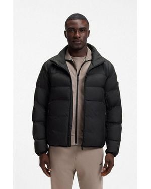 BOSS Steppjacke Ow_Urbanex Puffer 2 Mit Stehkragen, Wasserabweisend - Schwarz