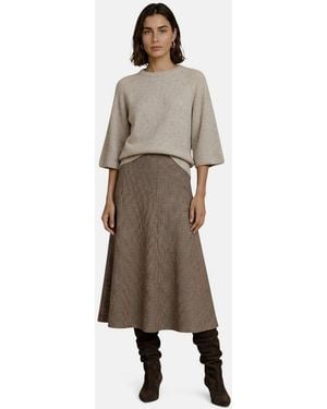 Zero Strickpullover Damen Mit Fledermausärmeln (1-Tlg) Plain/ Ohne Details - Natur