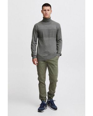 INDICODE Rollkragenpullover Idernetto Rollkragenpulli Mit Abgesetztem Strickmuster - Grau