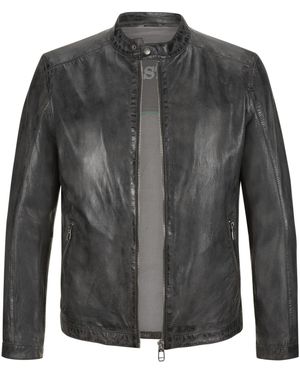 Milestone Lederjacke MSLacona aus Nappaleder im Vintage-Look - Grau