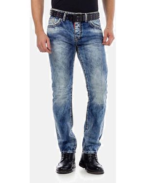 Cipo & Baxx Slim-fit- Jeans mit Kontrastnähten, CD-434 - Blau