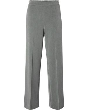 SELECTED Bügelfaltenhose SLFEmma-Tara (1-tlg) Falten - Grau
