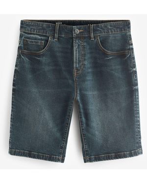 Next Slim Fit Jeansshorts mit Stretch (1-tlg) - Blau