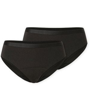 Schiesser Slip Periodenslip Secret Care (2-St) Unterhose Unterwäsche Basic - Schwarz