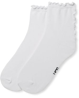 UGG Socken KARSYN LETTUCE EDGE QUARTER II (1-Paar) Strümpfe mit -Markenlogo - Weiß