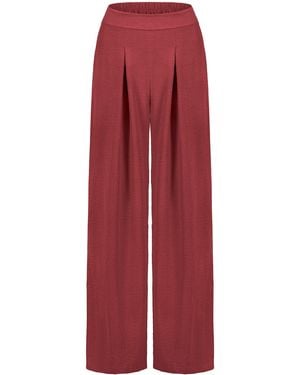 Sublevel Chinos Luftige Sommerhose Freizeit Weit geschnitten Stoff Palazzo-Hose - Rot
