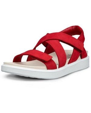 Ecco Soft Sandal W Cross Strap Sandale Riemchensandale, Sommerschuh Mit Praktischem Klettverschluss - Rot
