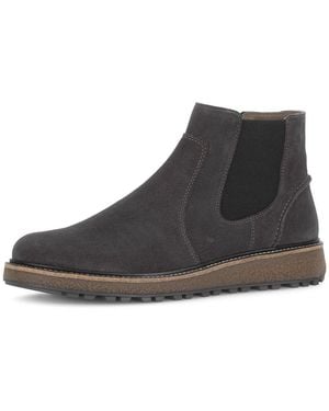 Gabor Chelseaboots, Herbstboots Mit Kontrastnähten Und Logoprägung - Schwarz