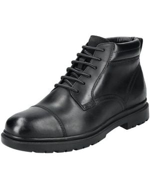 Geox Stiefelette Leder/Textil Schnürstiefelette - Schwarz