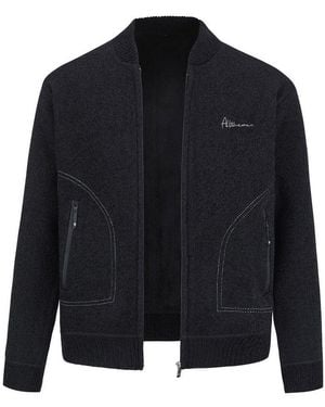 Allthemen Strickjacke Herren Strickjacke Mit Stehkragen Cardigan Männer Pulli Für Winter - Blau