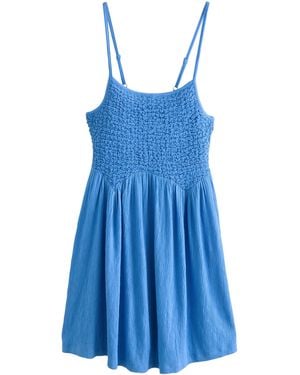 Next Jerseykleid Minikleid aus strukturiertem Jersey, Kurzgröße (1-tlg) - Blau