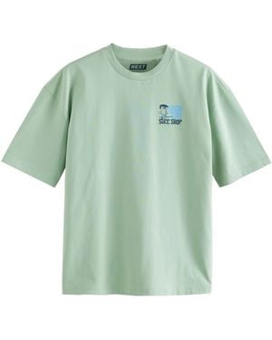 Next Print- T-Shirt mit Grafikprint 100 % Baumwolle (1-tlg) - Grün