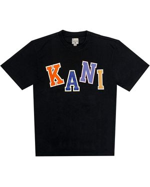 Karlkani T-Shirt Woven Signature Multicolor Logo - Schwarz