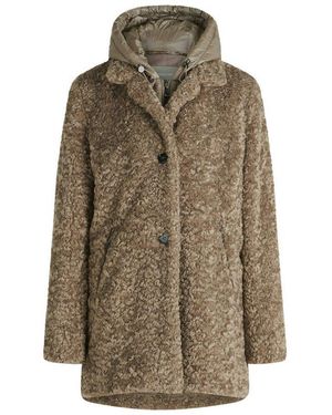 AMBER & JUNE Fellimitatjacke Jacke Pluesch - Braun