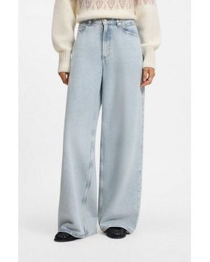 BOSS Loose-Fit-Jeans Emma Mr 1.0 Premium Damenmode Baumwollmix Mit Viskose, Slouchy Fit - Blau