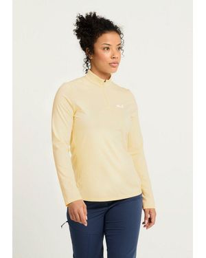 Jack Wolfskin Stehkragenpullover Trail Hz W Funktions-Langarmshirt, Schnelltrocknend, Atmungsaktiv - Natur