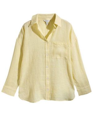 Next Hemdbluse Leinenhemd (1-Tlg) - Gelb