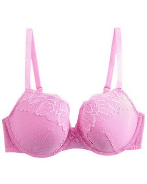 Next Dekolleté-Bh Leicht Gepolsterter Spitzen-Dekolléte-Bh, Dd+ (1-Tlg) - Pink