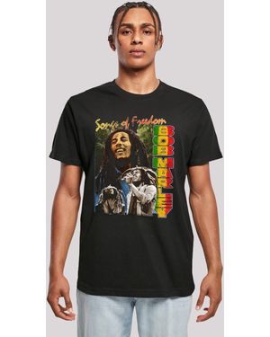 F4NT4STIC Shirt Bob Marley Freedom Vintage Reggae Music Premium Qualität, Musik, By Rock Off - Schwarz
