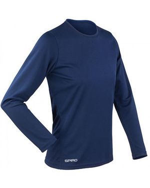 Spiro Trainingsshirt Quick Dry Longsleeve Sport Trainings T-Shirt - Blau