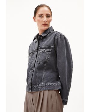 ARMEDANGELS TAANA Jeansjacke aus recycelter Baumwolle Oversized Fit - Grau