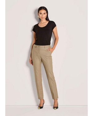 Madeleine Stoffhose Kurzgröße: Mid Waist Chinohose Mit Bügelfalten Businesshose - Natur