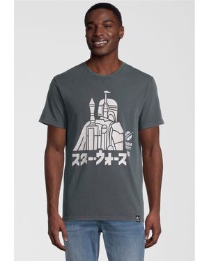 Re:Covered T-Shirt Star Wars (1-tlg) mit coolem Boba Fett-Print - Grau