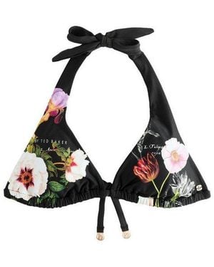 Ted Baker Triangel-Bikini-Top Geblümtes Triangel-Bikinioberteil (1-St) - Schwarz