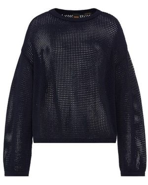 BOSS Strickpullover Farde Premium Damenmode - Blau
