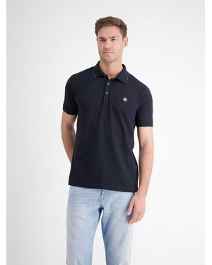 Lerros Poloshirt mit Logo Stickerei - Blau