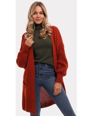 YC Fashion & Style "Herbstlicher -Cardigan – Gemütlicher Strickjacke mit Taschen" Boho - Rot
