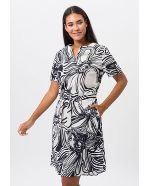 Tuzzi Jerseykleid mit floralem Alloverprint - Weiß