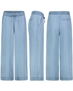 Sublevel Chinos Sommerliche Schlupfhose aus Denim mit weitem Bein Freizeit Hose - Blau