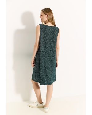 Cecil Kurzarmshirt Jersey Kleid mit Print - Blau